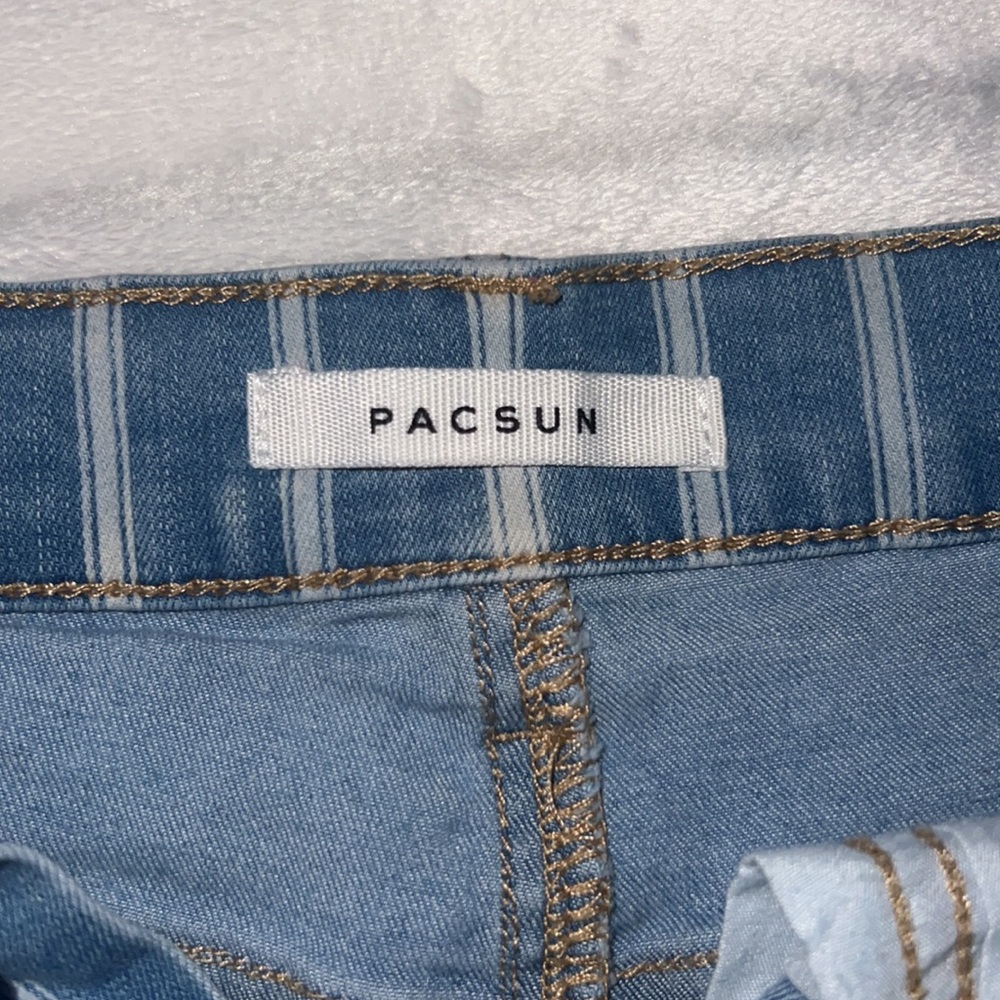 Stripped PacSun Jean Shorts - Picture 2 of 4